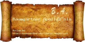 Baumgartner Apollónia névjegykártya